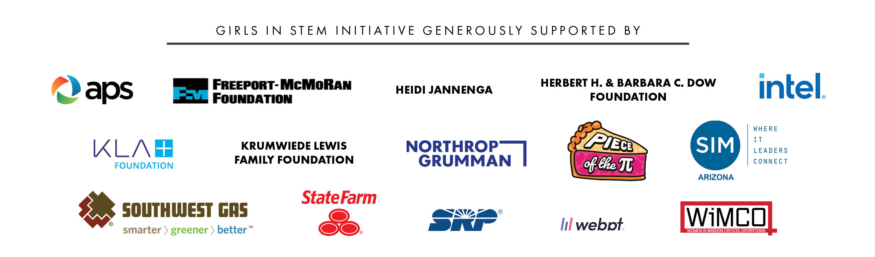 Girls IN STEM Sponsors.